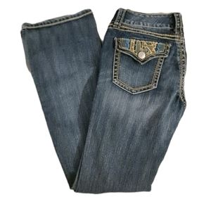 🟦🟩 Seven7 Jeans w/ Embroidered Pockets w/ Blue/TealDesign - 28